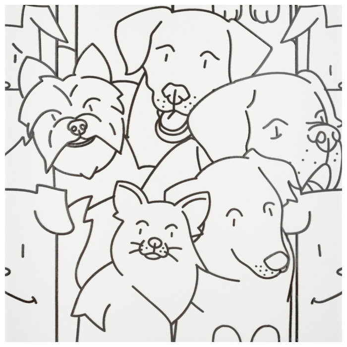 Merola Tile Oh My Dog 10" x 10" Porcelain Patterned Wall & Floor Tile